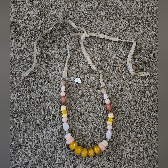 Lucky Brand Multicolor Beaded Necklace Chunky Pastel Neutrals Long - Picture 1 of 6